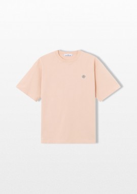 STONE ISLAND - STONE ISLAND Ανδρικό Ροζ Regular Fit T-Shirt