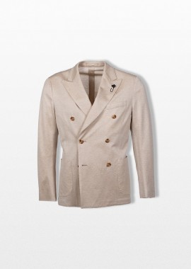 LARDINI - LARDINI Ανδρικό Μπεζ Double Breasted Blazer