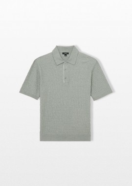 REISS - REISS Ανδρικό Γκρι Half-Button Polo Shirt