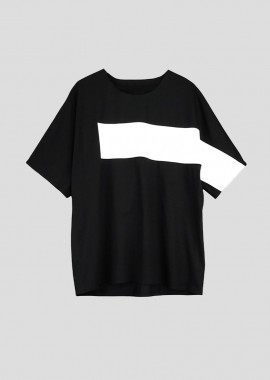 BARBARA ALAN Ανδρικό Μαύρο Cotton Jersey Printed Boxy T-Shirt/Black