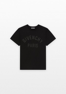GIVENCHY - GIVENCHY Ανδρικό Μαύρο T-shirt With GIVENCHY Paris Embroidery