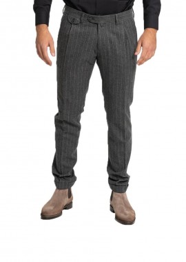 FOUR TEN Ανδρικό Γκρι Striped Trousers/Grey