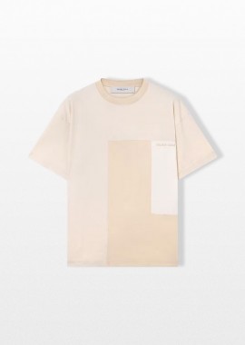 GOLDEN GOOSE - GOLDEN GOOSE Ανδρικό Λευκό Patchwork Effect T-Shirt