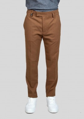 HOSIO Ανδρικό Καφέ Light Wool Trousers Brown