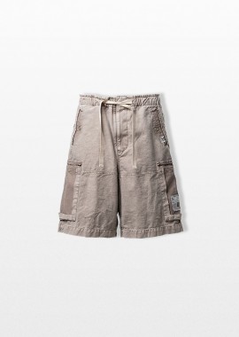 MAISON MIHARA YASUHIRO - MAISON MIHARA YASUHIRO Ανδρικό Γκρι Damaged Cargo Shorts Pants
