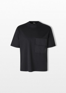 HERNO - HERNO Ανδρικό Μαύρο Laminar Patch Pocket T-Shirt