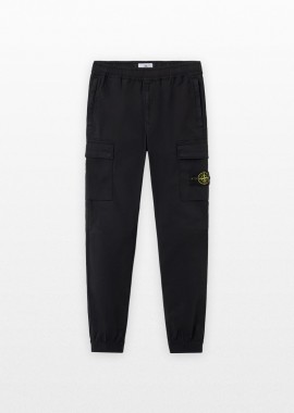 STONE ISLAND - STONE ISLAND Ανδρικό Μαύρο Supima® Cotton Twill Stretch-TC Cargo Trousers