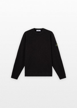 STONE ISLAND - STONE ISLAND Ανδρικό Μαύρο Vanise Brushed Heavy Cotton Jersey