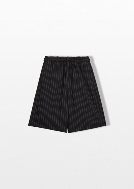 Y-3 - Y-3 Ανδρικό Μαύρο Pinstripe Sport Uniform Shorts