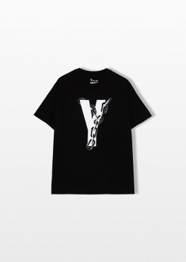 YOHJI YAMAMOTO Ανδρικό Μαύρο x Masses Short Sleeved T-Shirt