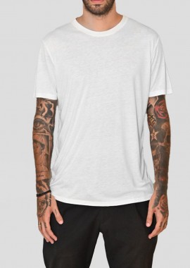 MONK - MONK Ανδρικό Λευκό Cotton T-shirt In White