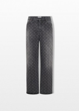 MARINE SERRE - MARINE SERRE Ανδρικό Γκρι Moon Laser Baggy Jeans