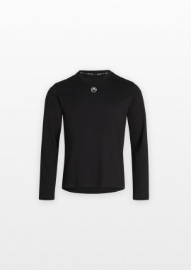 MARINE SERRE - MARINE SERRE Ανδρικό Μαύρο Plain Long-Sleeved T-Shirt