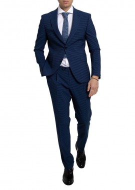 SARTORIA MONK Ανδρικό Μπλε Checked Two Piece Suit/Blue