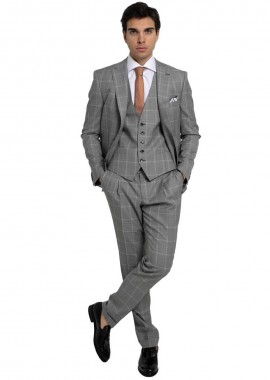 SARTORIA MONK Ανδρικό Γκρι Three Piece Suit/Grey
