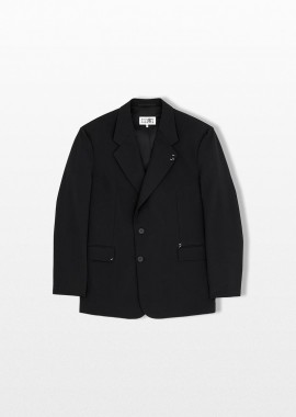 MAISON MARGIELA - MAISON MARGIELA Ανδρικό Μαύρο Single-Breasted Stapled Jacket
