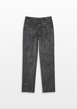 MM6 MAISON MARGIELA Ανδρικό Μαύρο Shiny Coated Linen Trousers