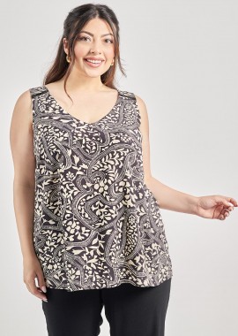 Αμάνικη μπλούζα botanical εμπριμέ