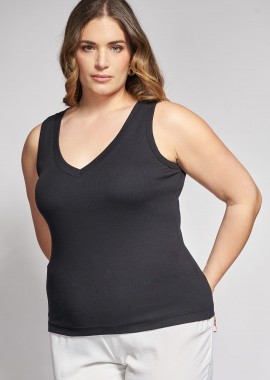 Αμάνικο Ριπ Τοπ με V Λαιμόκοψη