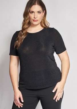 Κοντομάνικη μπλούζα lurex