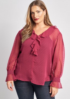 Μπλούζα από chiffon με βολάν