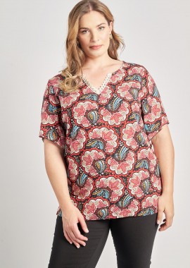 Μπλούζα εμπριμέ από ρεγιόν