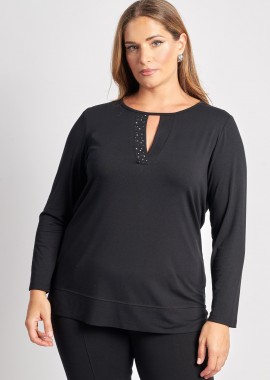 Μπλούζα με άνοιγμα και διακόσμηση