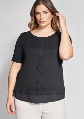 Μπλούζα με λεπτομέρειες δαντέλας