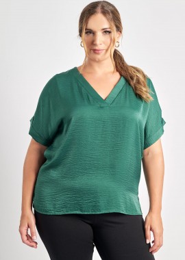 Μπλούζα σατινέ με V