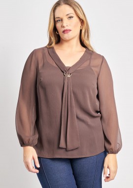 Μπλούζα σιφόν με διακόσμηση