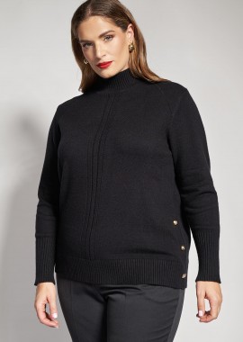 Πλεκτή μπλούζα ζιβάγκο με κουμπιά