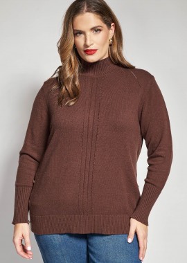 Πλεκτή μπλούζα ζιβάγκο με κουμπιά