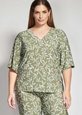 Σαγρέ Φλοράλ μπλούζα με V