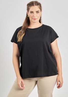 T-Shirt με διακόσμηση στον ώμο