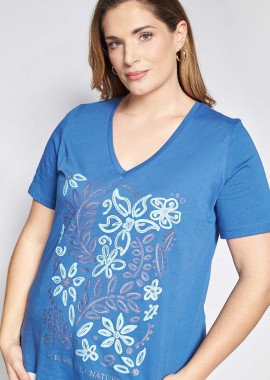 T-Shirt με φλοράλ τύπωμα