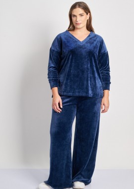 Βελούδινο παντελόνι Wide Leg