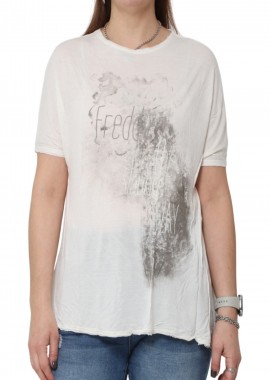 Μπλούζα Κοντομάνικη Freddy Με Ιδιαίτερο Τύπωμα F6WSAT6-W690 Γυναικείο