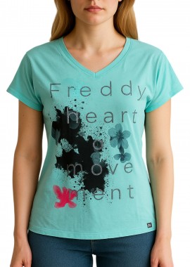 Μπλούζα Κοντομάνικη Freddy Με Τύπωμα TRIM7-D390 Γυναικείο