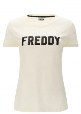 Μπλούζα Κοντομάνικη Freddy Με Λογότυπο Από Παγιέτες F0WCLT1-W72 Γυναικείο