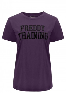 Μπλούζα Κοντομάνικη Freddy Training Με Βελούδινες Λεπτομέρειες F0WTRT1-E46 Γυναικείο