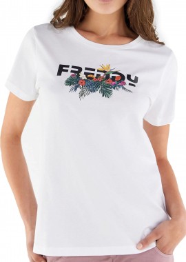 Μπλούζα Κοντομάνικη Freddy Με Φλοράλ Τύπωμα S2WTEET2-W Γυναικείο