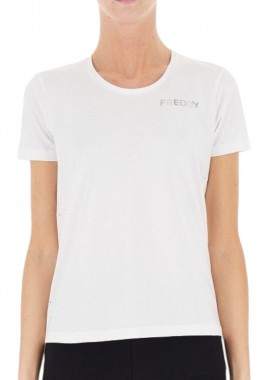 Μπλούζα Κοντομάνικη Freddy Logo Με Τρουκς S4WCXT2-W Γυναικείο