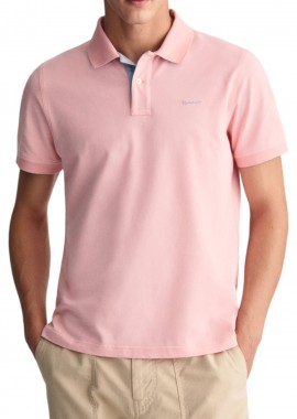 Μπλούζα Polo Gant Contrast Pique Rugger Με Logo 2062026-671-BUBBLEGUM PINK Ανδρικό