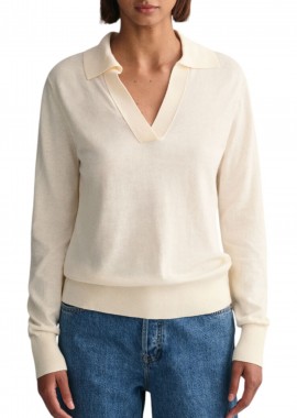 Πουλόβερ Gant Fine Knit Rugger 4803188-130 Γυναικείο