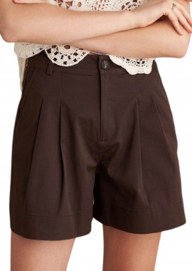 Σορτς Attrattivo Με Πιέτες 91007673-BROWN Γυναικείο