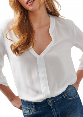 Τουνίκ Attrattivo Mονόχρωμη Mε V 91372231-WHITE Γυναικείο