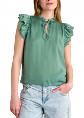 Top Attrattivo Με Βολάν Μανίκια 9920519-MINT Γυναικείο