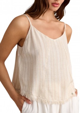 Top Attrattivo Λινό Lurex 9920924-VANILLA Γυναικείο