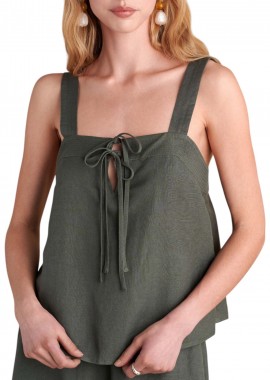 Top Attrattivo Λινό Με Κορδόνια 9920939-KHAKI Γυναικείο