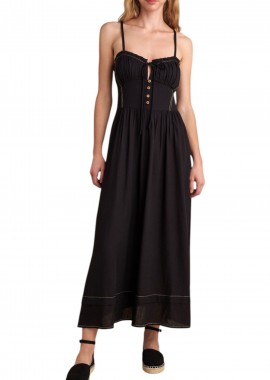 Φόρεμα Attrattivo Μακρύ Μονόχρωμο 9921151-BLACK Γυναικείο